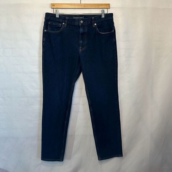 Everlane Uniform Jeans Mens Size 34x30 Blue Athletic Fit Dark Wash - Picture 1 of 8